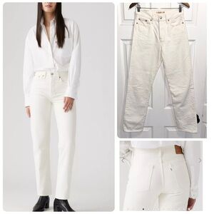 Levi's Wedgie Straight Leg Classic Women's Jeans In The Clouds White Size 26
